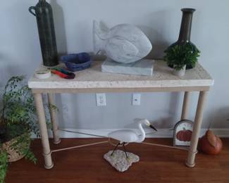 Faux coquina sofa table