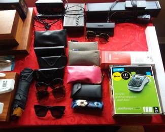 Ray Ban and other brand sunglasses, electronics