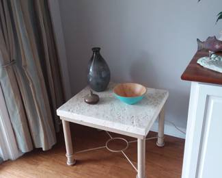 Faux coquina side table