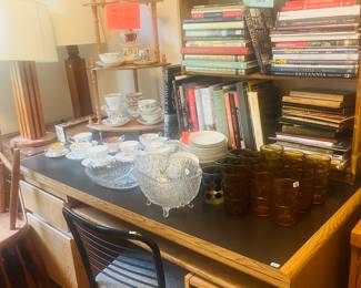 Desk $20
Tea cups $5 each 
Books $1 each 