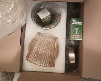 Set of Two sconces to be hardwired. Comes with everything needed to install. Brand new.