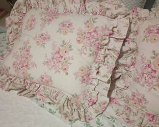 Two Shabby Chic Lumbar pillows. Quite pretty.