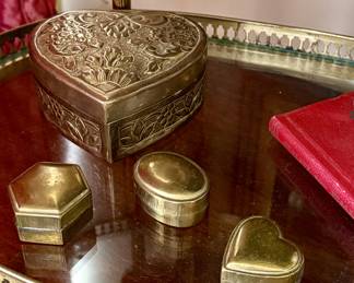 Vintage 1960s brass boxes