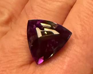 Large deep purple 14 carat buff top amethyst