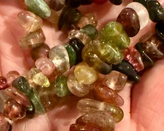 Raw colors of Tourmaline choker in 14k