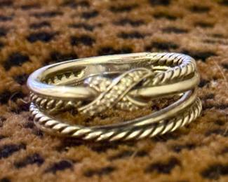DAVID YURMAN SMALL CROSSOVER DIAMOND X BAND