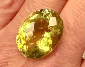 Another HUGE 27 Carat oval checkerboard cut Citrine