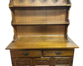 Maple Antique Sideboard Buffet Hutch