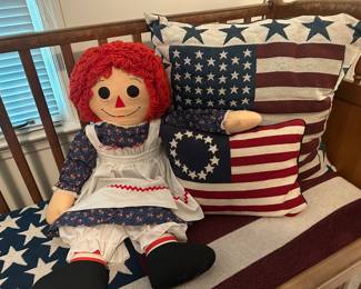 Vintage Large Raggedy Anne Doll