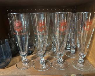 Vintage Schlitz Beer Footed Pilsner Glasses
