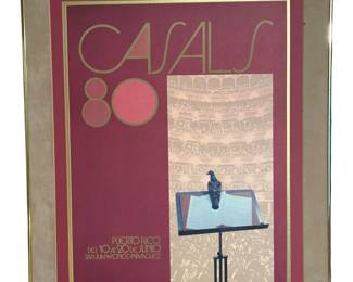 Framed Poster of Casals Festival held in Puerto Rico in 1980.