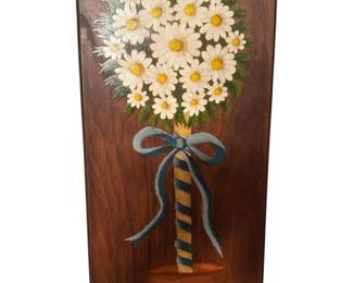 Wall Art Flower Painted on Wood