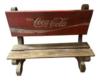 VINTAGE ENJOY COCA COLA COKE ADVERTISING DOLL TOY BENCH
