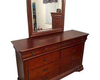 6 Drawer Dresser with Mirror and 2 Top Jewelry Drawers