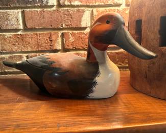 Wooden Pintail Drake Deco Duck Signed