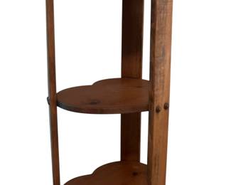 Primitive Handmade Plant Stand Heart Signed