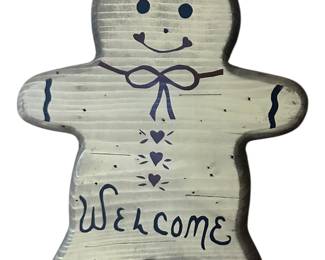 Welcome GingerBread Man Folk Art