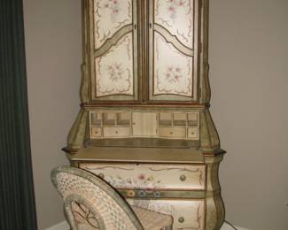Painted desk with bookcase