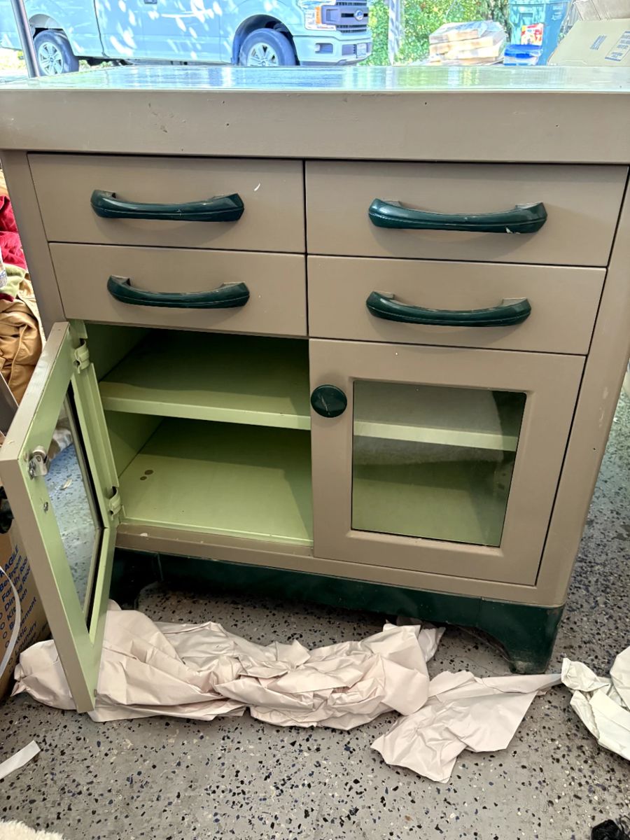 Mid century medical/science cabinet