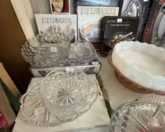 Serving pieces, many new in box items