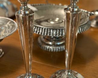 Tall sterling candle holders