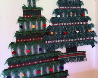 Vintage Christmas Tree Wall Hangings 