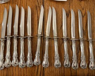 12 steak knives in Old Master by Towle Sterling