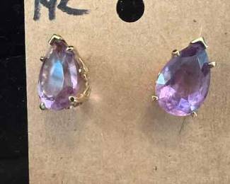 14 k amethyst earrings