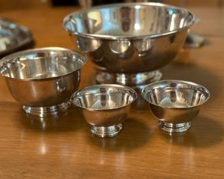 Collection of silver plate revere bowls - perfect for orchids and small plants