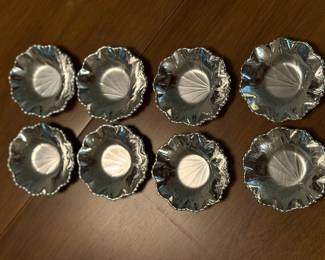 Set 8 small silver plate dishes