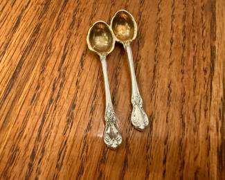 2 salt spoons in Old Master by Towle Sterling