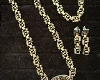 Sterling necklace, bracelet, earrings