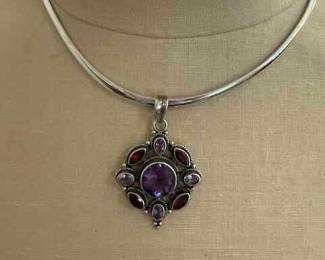 Amethyst and Garnet pendant