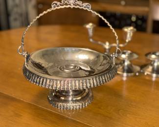 Antique Silver Plated Brides Basket