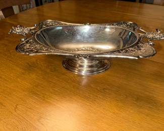 Antique Silver Plate pedestal Dish