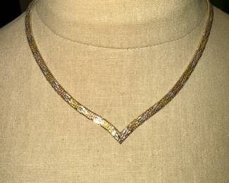 Sterling chevron necklace