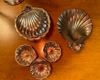 Silver plate Shell Dishes