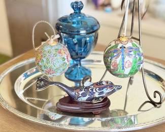 Cloisonné Dolphin and orbs