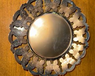 Silver plate butterfly dish