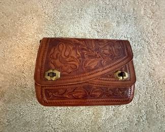 Vintage Embossed Leather Purse