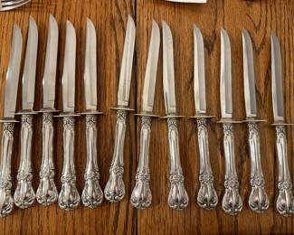 Set 12 steak knives in Old Master by Towle Sterling
