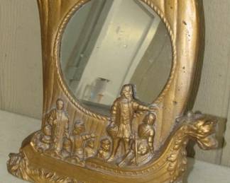 Cast Iron Frame Mirror on Easel 