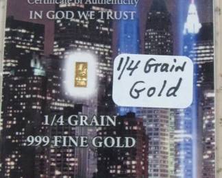 1/4 Grain Gold Bar