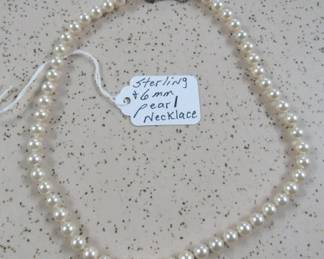 6 mm Pearl Necklace w/Sterling Clasp