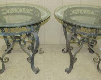 Glass Top Iron Base Tables