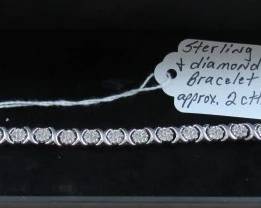 Sterling & Diamond Bracelet - Approx. 2 cttw