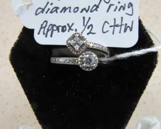 Pandora Sterling & Diamond Ring - Approx. 1/2 cttw
