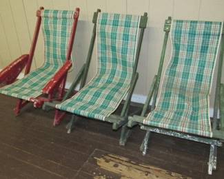Old Folding Wooden Chairs