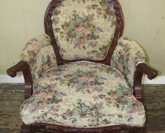 Carved Back Arm Chair