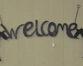 Metal Welcome Sign w/Horses